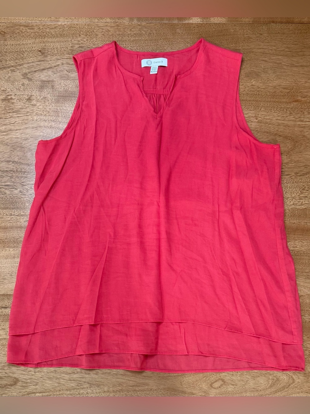 Cristina B - Women’s Sleeveless Blouse | All Pink | Size XL
